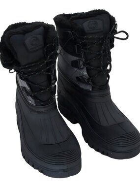 Polar Range Men's Decker Faux Fur Snow Boots - Gray Size 10